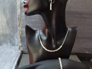 елегантни сребърни бижута комплект колие гривна пръстен обеци дизайнерски сребърни бижута изпълнение фешън мода найт лайф