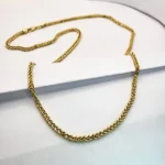 Модерен златен синджир с елегантен дизайн, издръжлив и стилен, изработен от 14-каратово злато.