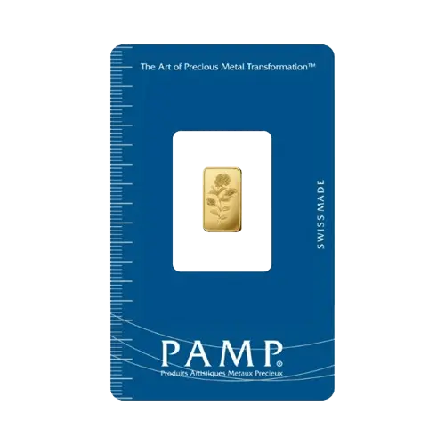 Луксозно инвестиционно златно кюлче PAMP с висока проба и гарантирано качество.