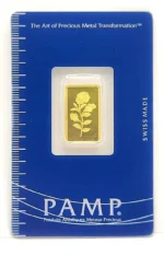 Златно инвестиционно кюлче PAMP голяма роза 2,5 гр