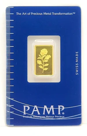 Златно инвестиционно кюлче PAMP голяма роза 2,5 гр