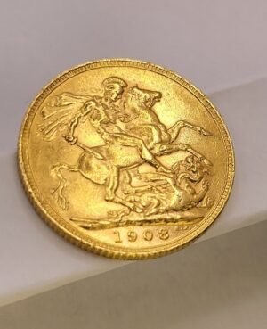 Златна инвестиционна монета суверен 1908 г