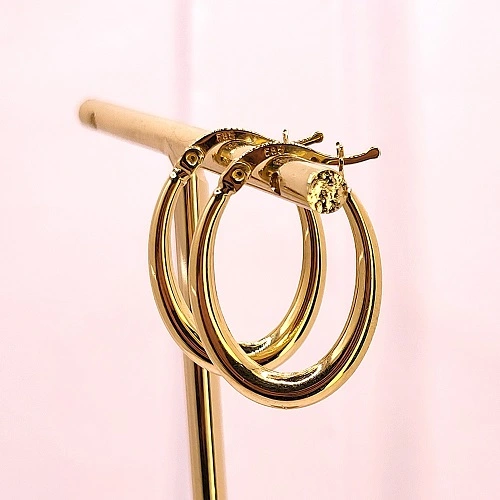 златни обеци халки с френско закопчаван