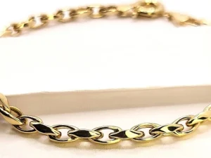 мека златна гривна синджир ромбовидни звена