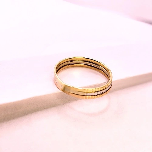 Златен пръстен Halka трицветно злато - Image 2